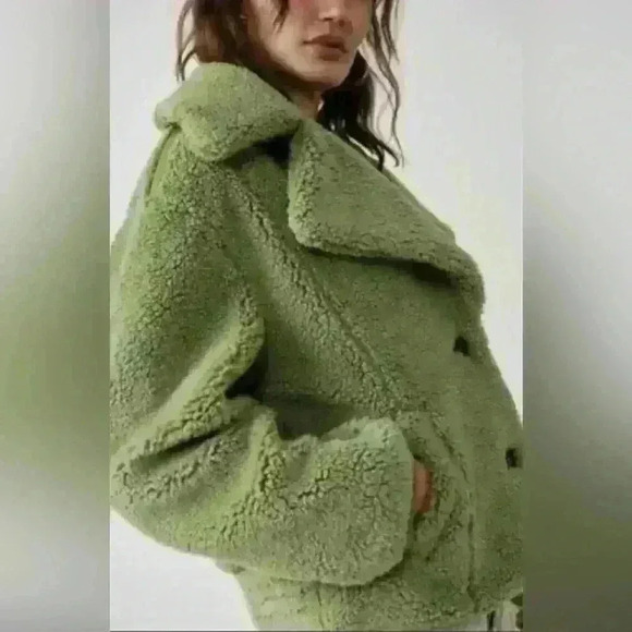 Free People Joplin Cozy Jacket in Sweet Pistachio - Picture 4 of 5